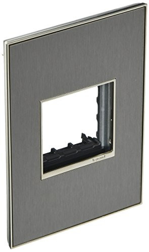 Legrand adorne 1-Gang Brushed Stainless Square Stainless Steel Wall Plate