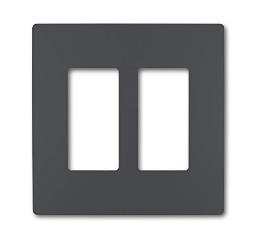 Legrand radiant Screwless Wall Plates for Decorator Rocker Outlets, 2-Gang, Graphite, RWP262GCC6