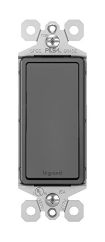 Legrand radiant 15 Amp Rocker Wall Switch, Decorator Light Switches, Black, Single Pole, TM870BK