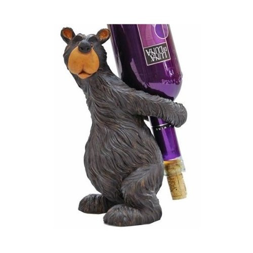 Willie Black Bear Wine Bottle Holder, 9-inch