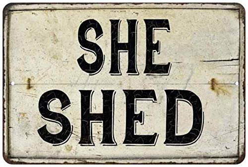 Chico Creek Signs She Shed Sign Vintage Decor Wall Signs Decorations Art Lady Cave Diva Den Hanging Door Tin Sheds Woman Girl Home 8x12 Metal 208120068005