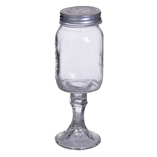 Home Essentials Home Essentials Original Mason Jar Wine Glass 15, Clear