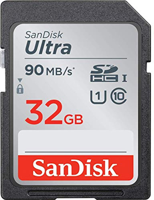 SanDisk 32GB Ultra SDHC UHS-I Memory Card - 90MB/s, C10, U1, Full HD, SD Card - SDSDUNR-032G-GN6IN (Renewed)