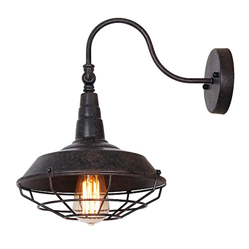 Eumyviv W0013 1-Light Industrial Metal Wall Sconces with Metal Shade Retro Rustic Loft Antique Wall Lamp Edison Vintage Decorative Wall Light Fixtures Lighting Luminaire