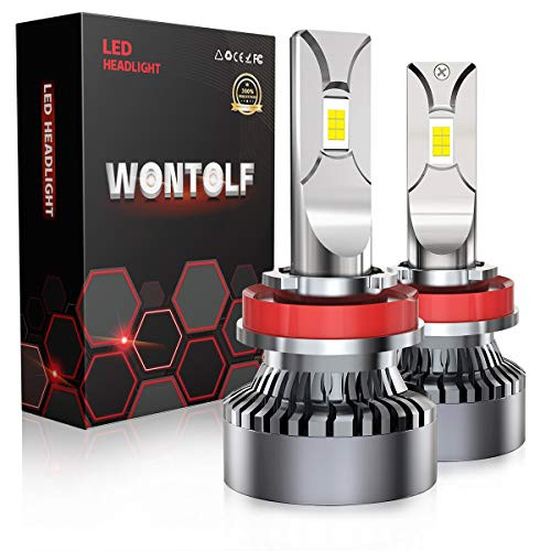 Wontolf H11 LED Headlight Bulbs,H8 H9 LED 120W 20000LM High Power Super Bright 6000K Cool White CSP Chips Conversion Kit IP68 Waterproof