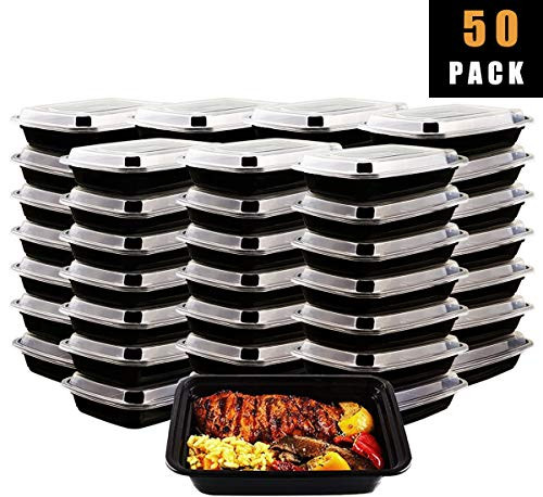 50 PACK Meal Prep Containers with Lids 26oz Stackable BPA-Free Bento Box Reusable Food Storage Containers Portion Control Containers Microwavable, Freezer Safe and Dishwasher Safe