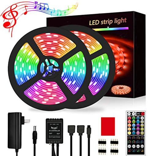 Segrass LED Strip Lights Music Sync, RGB 5050 32.8ft Music Sync Color Changing RGB Lights with 40keys Music Remote Controller, LED Lights for Bedroom Party Home Decoration