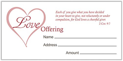 Offering Envelope - Love Offering (2Cor 9:7)