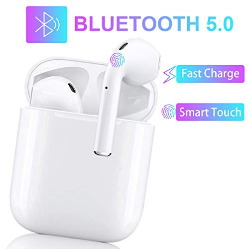 Bluetooth 5.0 Headsets Wireless Earbuds 3D Stereo Headphones with Fast Charging Case,Auto Pairing in-Ear Ear Buds IPX5 Waterproof Mini Sports Earphones for iPhone/Andriod Wireless Earbuds