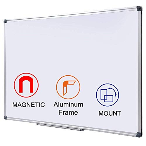 24x36 inch Magnetic Dry Erase Board | Mall-Mounted Aluminum Frame White Board with Pen Tray| Dry Erase Marker Board for Office, School and Home Usage