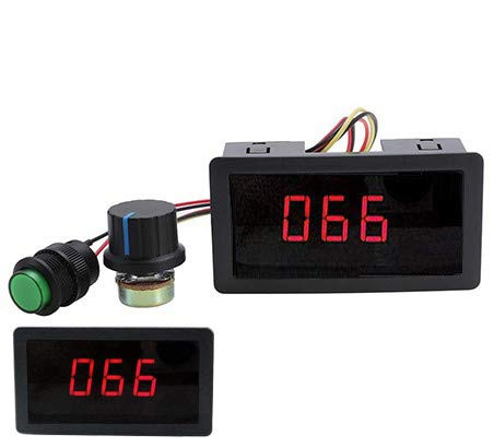 CenryKay DC Motor Speed Controller CCM5D PWM Stepless Speed Control Switch Adjustable Driver Regulator 6V 12V 24V with Duty Cycle LED Digital Display & Knob