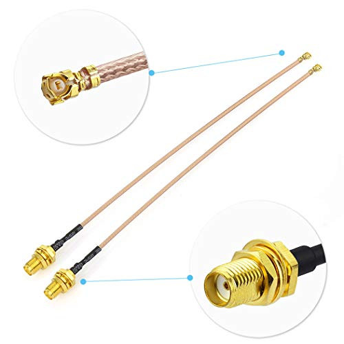 Bingfu U.FL IPX IPEX to SMA Female Bulkhead Mount RG178 WiFi Antenna Adapter Coaxial Pigtail Cable 15cm 6 inch (2-Pack) for Wireless Mini PCI Express PCIE WiFi Network Card Adapter Router Desktop PC