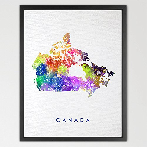 Dignovel Studios 11X14 Canada Map World map Watercolor Print Kids Art Home décor Nursery décor Wall Art Print Children's Room décor Wall Hanging playroom décor N289