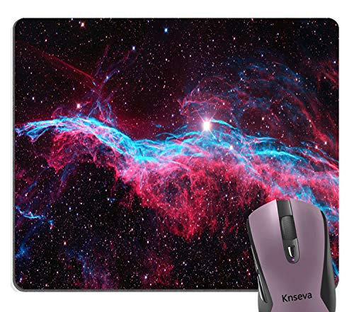 Knseva Awesome Galaxy Glitter Primordial Nebula Mouse Pad Nature Space Blue Red Mouse Pads