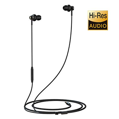 Headphones with Microphone, in Ear Headphones MR02 Wired Earphones Noise Isolating HiFi Stereo Bass Earbuds Headphones Sport Headphones for iPhone, iPad, iPod, Smartphone and Mp3 Player (Gold)