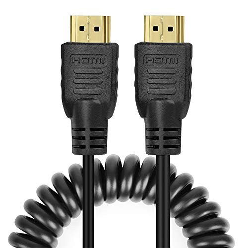 Copeak Coiled High Speed HDMI Male Cable 19.7"/50cm High Speed Support 1080p HD Ethernet & Audio Return