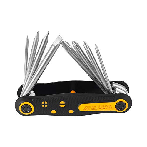 Kuaiqu 8 in 1 Folding Screwdriver Set Portable Multi-kinetic Phillips Screwdriver Functional Repair Tools
