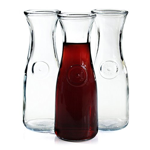 Anchor Hocking 0.5 Liter Glass Wine Carafe, Set of 3