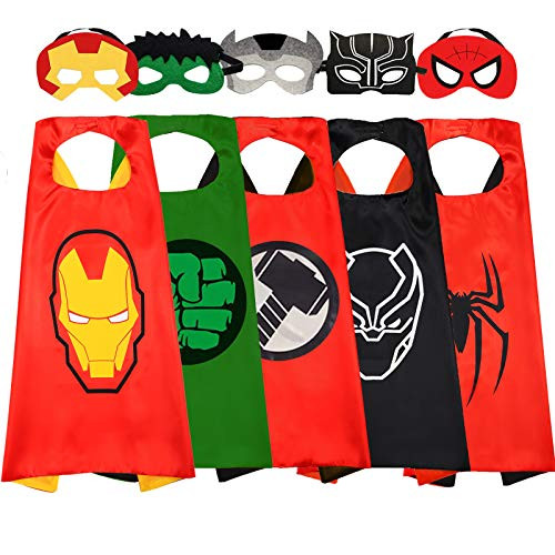 Superheros Toys Kids Superhero Capes Dress up, 4-10 Year Old Superhero Costumes for Boys 5PCS Blue