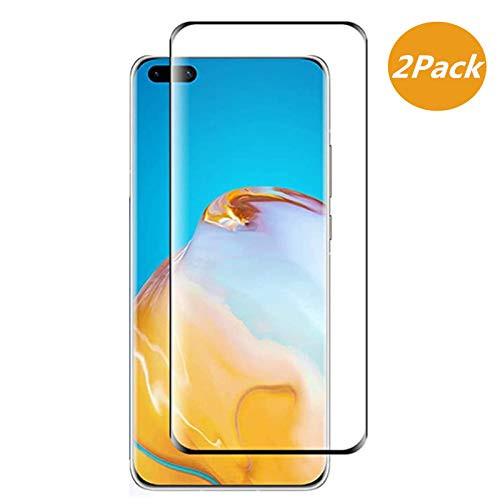 For Huawei P40 Pro Screen Protector HD Tempered Glass - 2pack 3D Full Curved Screen Protective Glass for Huawei P40 Pro Phone