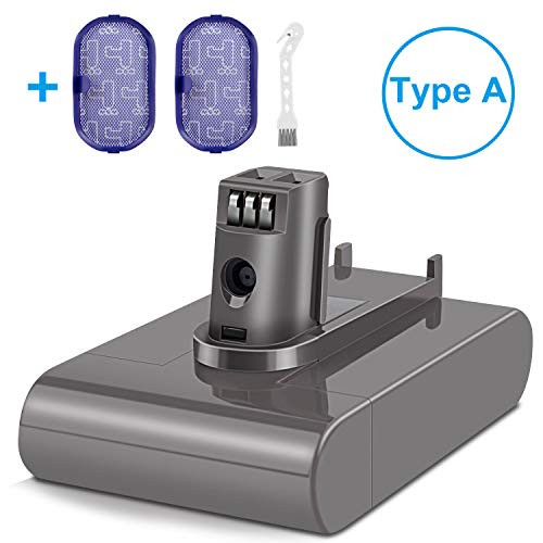 KUNLUN 22.2V 3500mAh Dyson DC31 Battery Replacement Type A for Dyson DC34 DC35 DC44 Handheld Vacuum Dyson Battery 917083-01 with 2 Filters & 1 Brush