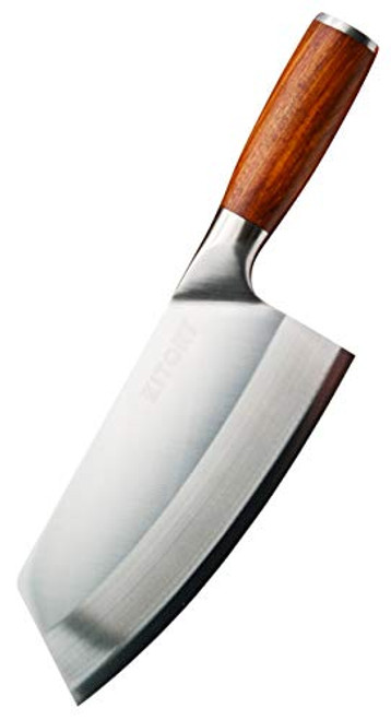 Kitory Cleaver Knife 7 Inch  High Carbon German Steel Chinese Chef Knife with Pakkawood Handle, Vegetable Meat Cleaver Knife with case, Anti-rust Kitchen Knife for Cooking