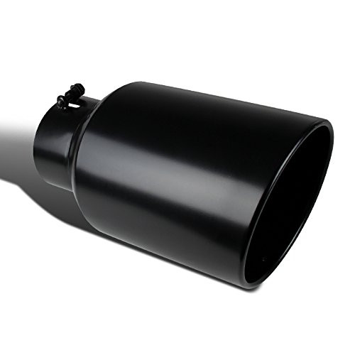 Spec-D Tuning MF-TP0508D-BS-TD 5"Inlet/8" Outlet Black Stainless Steel Truck Bolt-On Exhaust Muffler Tip