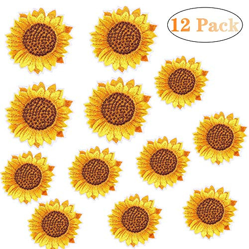 Sunflower Embroidery Patches Iron and Sew On Applique Badge for Clothes Jeans Jacket Hat Dress DIY Accessories (12 Pieces) Sunflower Embroidery Patches Iron and Sew On Applique Badge for Clothes Jeans Jacket Hat Dress DIY Accessories (12 Pieces)