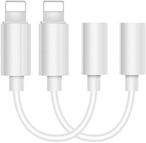 for iPhone Earphone Audio Aux Adapter Headphone Jack Converter for iPhone 11/7/7Plus/ 8/8Plus/X/10/XR/Xs Dongle Headphone Adapter for iPhone Connector Adapter to 3.5 mm