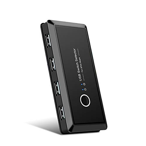 USB Switcher Box 2 Computers Sharing 4 USB Devices USB 2.0 KVM Switch Selector for Keyboard Mouse U-Disk Card Reader Printer Scanner