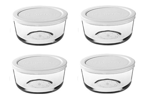 Pyrex storage sets - assorted (4 cup, Box of 4 Containers (White Lid))