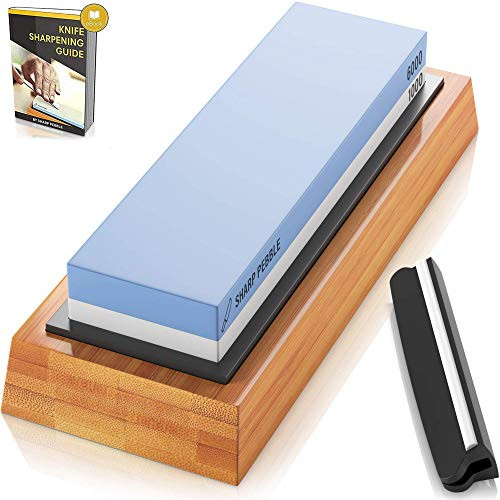 Sharp Pebble Premium Whetstone Knife Sharpening Stone 2 Side Grit 1000/6000 Waterstone- Whetstone Knife Sharpener- NonSlip Bamboo Base & Angle Guide Sharp Pebble Premium Whetstone Knife Sharpening Stone 2 Side Grit 1000/6000 Waterstone- Whetstone Knife Sharpener- NonSlip Bamboo Base & Angle Guide