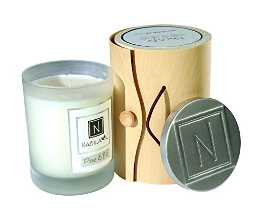 N Nabila K Home Ambiance Soy Candle, Pine & Fir Scented Candles for Home, 14oz