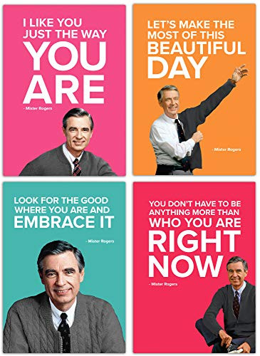 Mister Rogers Magnet Set - Magnets with Inspirational words from Mister Rogers, Assorted - Set of 4