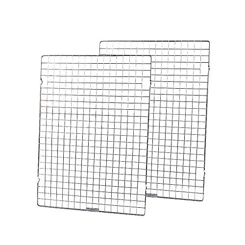 Baking Rack Commercial Grade cooling racks for baking Thick-Wire wire rack bakinges Nontoxic for Roastinges baking rack for oven Safe wire coolings rack Roasting Drying 14.5"×20.5"-Set of 2-Silver