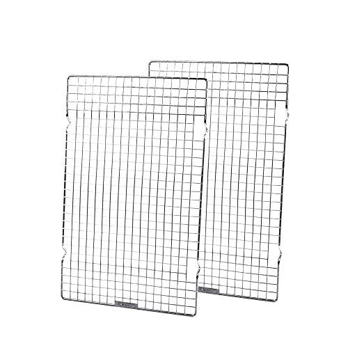 Baking Rack Commercial Grade cooling racks for baking Thick-Wire wire rack bakinges Nontoxic for Roastinges baking rack for oven Safe wire coolings rack upgrade 10"×16"-Set of 2-Silver