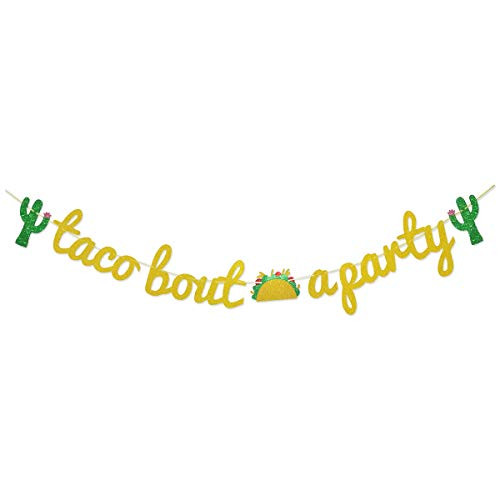 Glamoncha Taco Bout a Party Gold Glitter Banner Sign Garland for Cinco De Mayo Mexican Fiesta Themed Birthday Bachelorette Wedding Party Decor Glamoncha Taco Bout a Party Gold Glitter Banner Sign Garland for Cinco De Mayo Mexican Fiesta Themed Birthday Bachelorette Wedding Party Decor