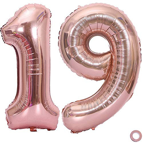 Juland Rose Gold Number Balloons XXL Giant Foil Birthday Balloon Large Foil Mylar Balloons 40 Inch Giant Jumbo Number Balloons for Birthday Party Decorations 19 Juland Rose Gold Number Balloons XXL Giant Foil Birthday Balloon Large Foil Mylar Balloons 40 Inch Giant Jumbo Number Balloons for Birthday Party Decorations 19