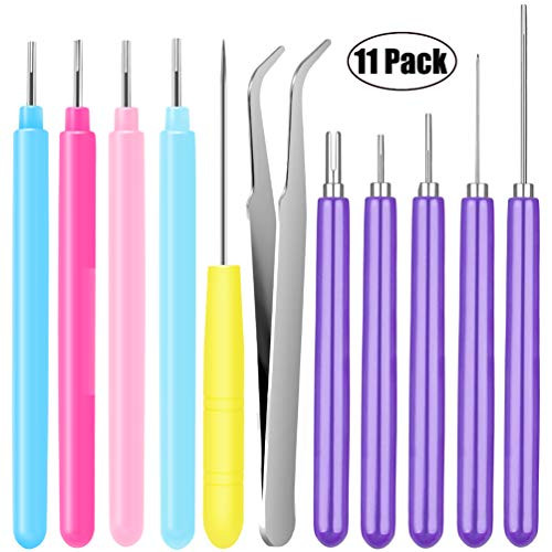 FENGWANGLI 11 Pack Paper Quilling Tools Slotted Kit Rolling Curling Quilling Needle Pen Colorful for Art Craft DIY Paper Cardmaking Project