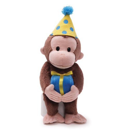 GUND Curious George Birthday Monkey Stuffed Animal Plush, 14"