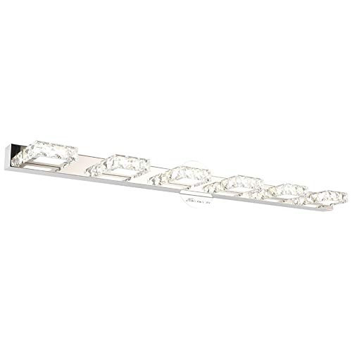 Aipsun 41 Inches Crystal Vanity Lights Over Mirror Long Bathroom Vanity Light Fixtures Modern 6 Lights LED Vanity Lights for Bathroom Wall Light Fixture Aipsun 41 Inches Crystal Vanity Lights Over Mirror Long Bathroom Vanity Light Fixtures Modern 6 Lights LED Vanity Lights for Bathroom Wall Light Fixture