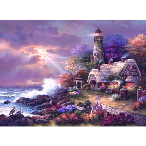 Heaven's Light 1500 pc Jigsaw Puzzle by SunsOut - Theme Lighthouse Jigsaw Puzzle, Multi,