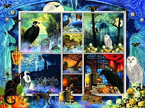 Halloween Stamps Spooky 1000 pc Jigsaw Puzzle by SUNSOUT INC