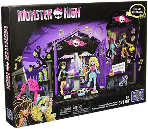 Mega Bloks Toy - Monster High Graveyard Garden Party 371 Piece Playset Cleo de Nile Lagoona Blue