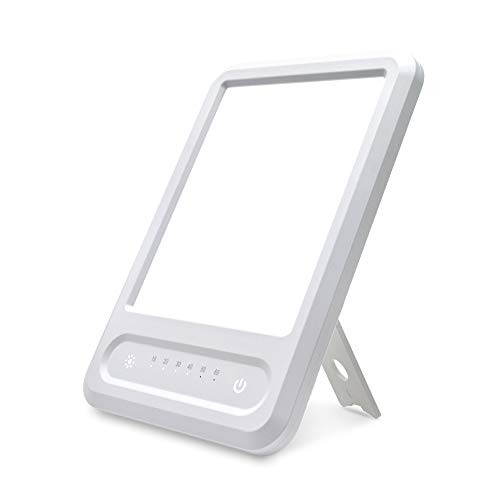 Light Therapy Lamp, Zuukoo UV-Free 10000 Lux Portable LED Happy Sun Lamp with Touch Control, Timer Function, 3 Adjustable Brightness Levels, Standing Bracket for Home Office Use