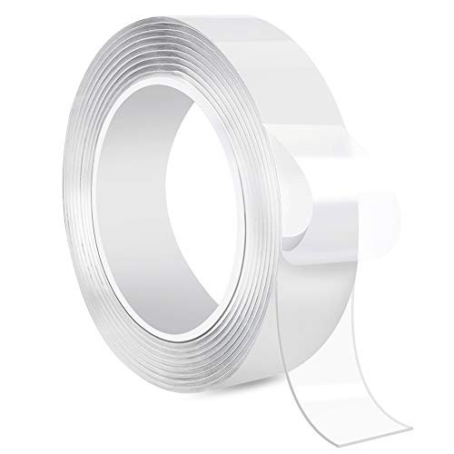 MONODY Nano Double Sided Tape Removable Gel Grip Tape Heavy Duty Reusable Traceless Mounting Adhesive Tape Transparent Sticky Tape for Fix Carpet Photo Poster, Home Office Car Wall Decor