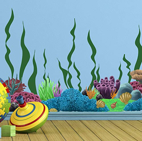 Create-A-Mural Coral Reef & Seaweed, Ocean Wall Decals, Undersea Decor Stickers for Kids Room (34) Underwater Sea Wall Stickers, Boys Girls Toddler Baby Nursery Bedroom, Playroom, Bathroom, Vinyl Art Create-A-Mural Coral Reef & Seaweed, Ocean Wall Decals, Undersea Decor Stickers for Kids Room (34) Underwater Sea Wall Stickers, Boys Girls Toddler Baby Nursery Bedroom, Playroom, Bathroom, Vinyl Art