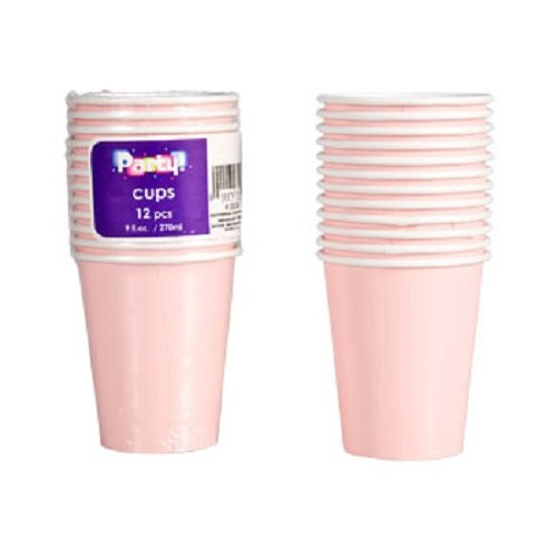 Party Paper Cups, 9-oz., 12-ct. Packs Pink by Party Goods