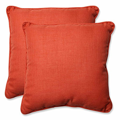 Pillow Perfect Outdoor/Indoor Rave Coral Throw Pillow (Set of 2), 18.5",Orange