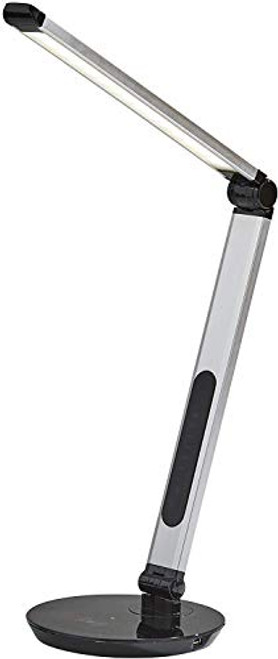 Adesso SL4900-22 Simplee Rodney LED Multi-Function Desk Lamp, 5 Color Temperature Modes, Improved Wellness and Circadian Rhythm, Wireless Qi Charging, Dimmer Touch Switch, USB Port, Silver 1
